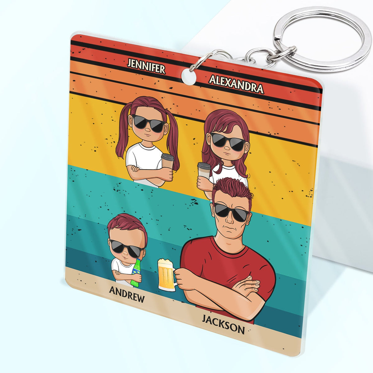 Dear Dad Great Job We're Awesome Thank You - Funny, Birthday Gift For Father, Husband - Personalized Custom Acrylic Keychain