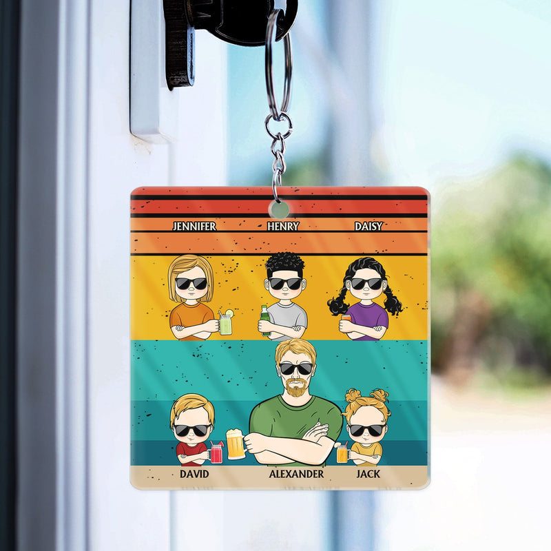 Dear Dad Great Job We're Awesome Thank You - Funny, Birthday Gift For Father, Husband - Personalized Custom Acrylic Keychain
