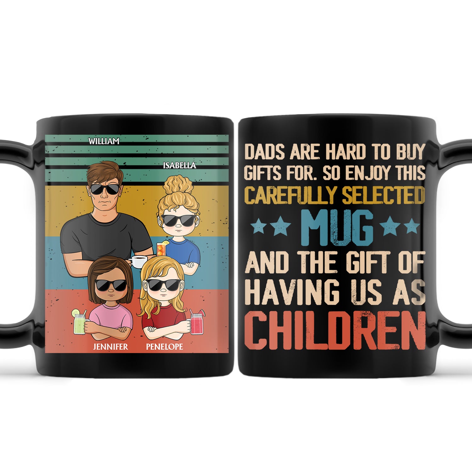 Dads Are Hard To Buy Gifts For So Enjoy - Birthday, Loving Gift For Father, Grandpa, Grandfather - Personalized Custom Black Mug