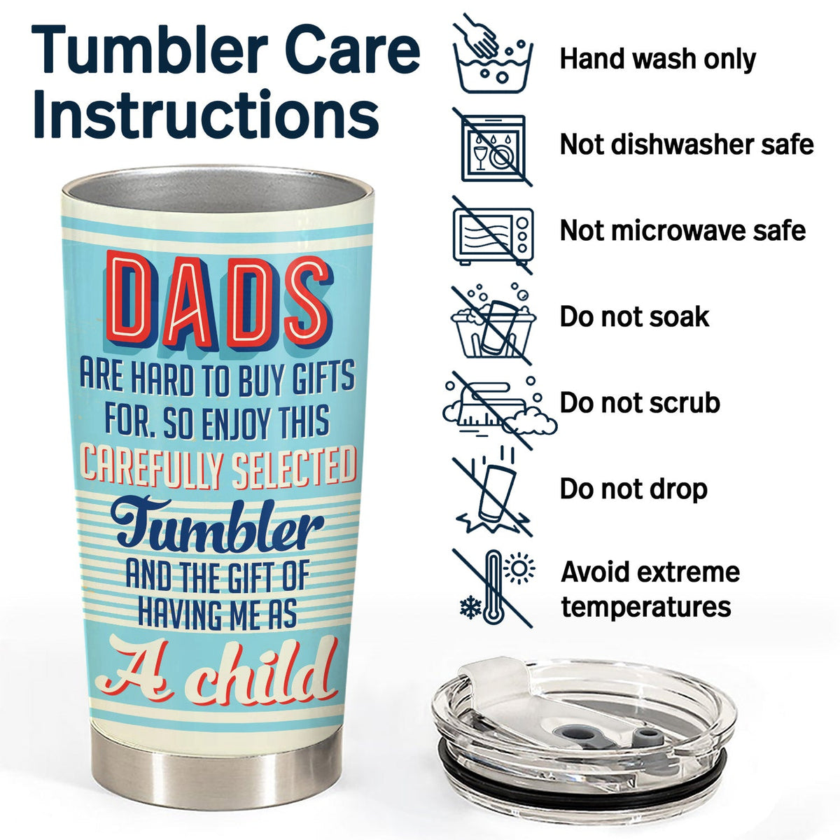 Dads Are Hard To Buy Gifts For So Enjoy - Birthday, Loving Gift For Father, Grandpa, Grandfather - Personalized Custom Tumbler