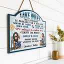 Pool Rules Swim At Your Own Risk Grilling Chibi - Home Decor, Backyard Decor, Gift For Her, Him, Family, Couples, Husband, Wife - Personalized Custom Shaped Wood Sign