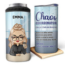 Chaos Coordinator - Funny, Anniversary, Birthday Gifts For Colleagues, Coworker, Manager, Boss - Personalized Custom 4 In 1 Can Cooler Tumbler