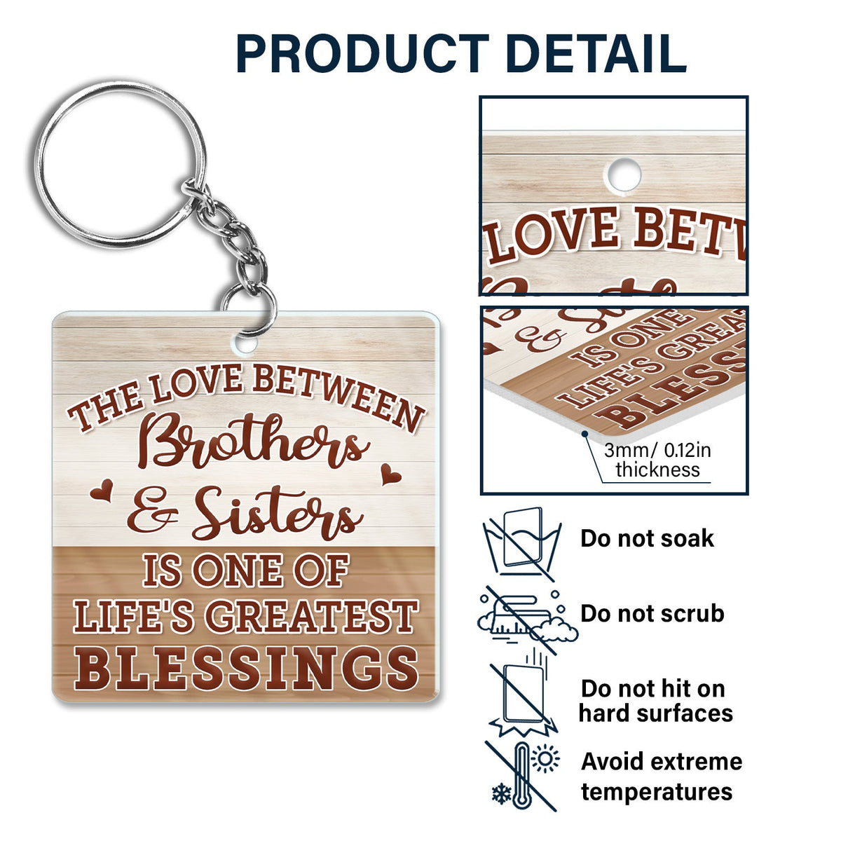 The Greatest Gift Our Parents Gave Us Was Each Other Family Sibling - Gift For Sisters And Brothers - Personalized Custom Acrylic Keychain