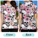 Custom Photo Skull Family Pet Face Tropical Leaf - Gift For Men, Dog And Cat Lovers - Personalized Custom Hawaiian Shirt