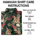 Custom Photo Skull Family Pet Face Tropical Leaf - Gift For Men, Dog And Cat Lovers - Personalized Custom Hawaiian Shirt