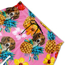 Photo personnalisée drôle de visage d'animal de compagnie de famille fruits tropicaux - Cadeau amusant pour les amoureux des animaux, maman chien, maman chat, papa chien, papa chat - Short de plage unisexe personnalisé