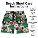 Custom Photo Funny Family Pet Face Black Tropical Flower - Funny Gift For Pet Lovers, Dog Mom, Cat Mom, Dog Dad, Cat Dad - Personalized Unisex Beach Shorts