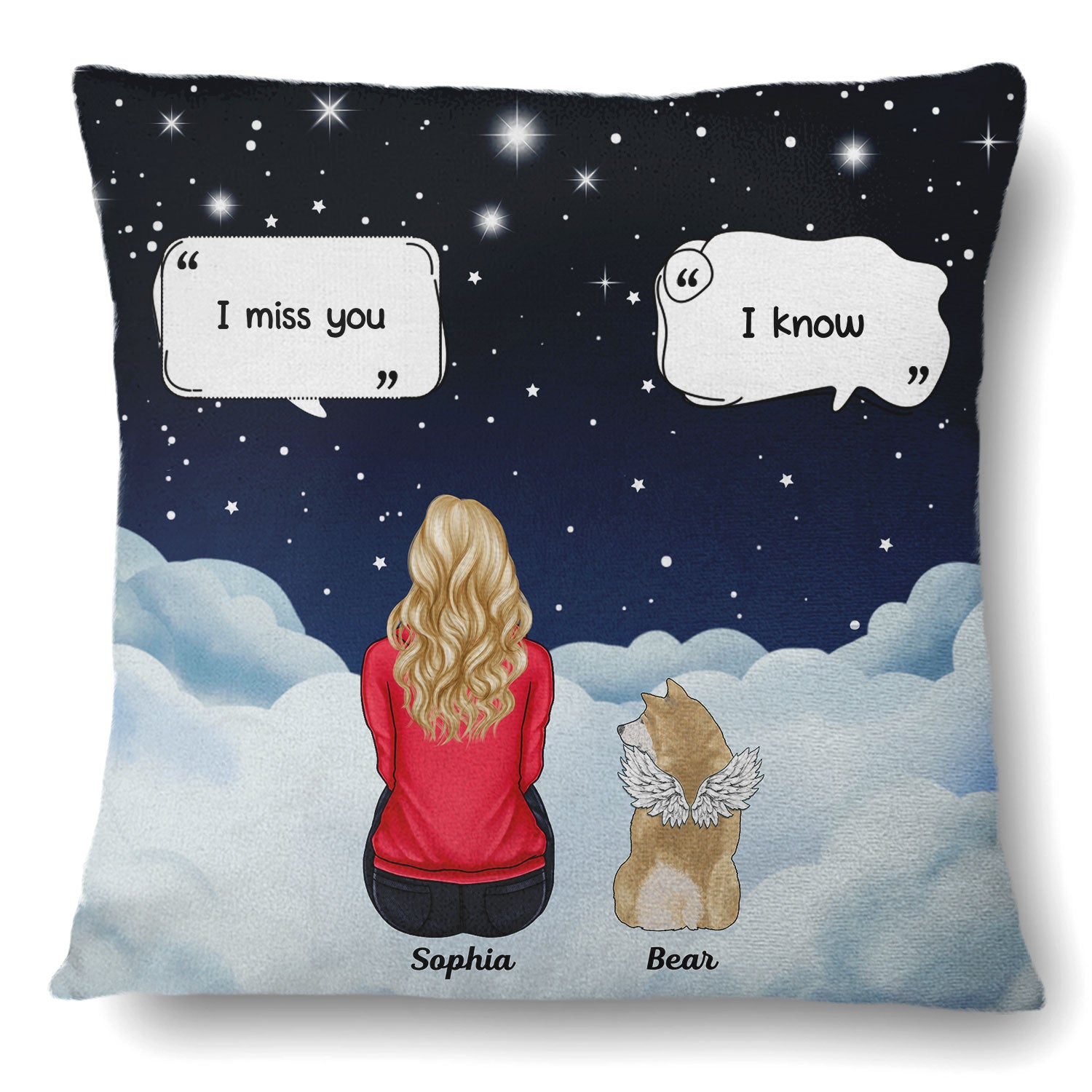 I Miss You - Memorial Gift For Pet Lovers, Dog Mom, Dog Dad, Cat Mom, Cat Dad - Personalized Pillow