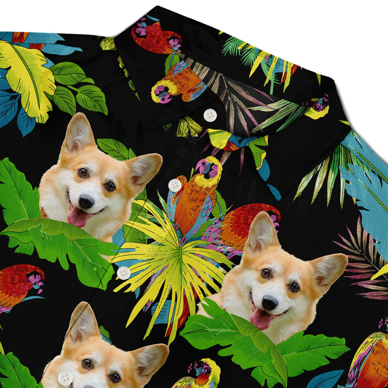 Custom Photo Funny Family Pet Face Tropical Parrots - Gift For Pet Lovers, Dog Lovers, Cat Lovers - Personalized Hawaiian Shirt