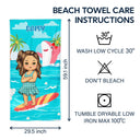 Baby And Kid Shark - Summer, Vacation, Beach Funny Gift For Kids - Personalized Beach Towel