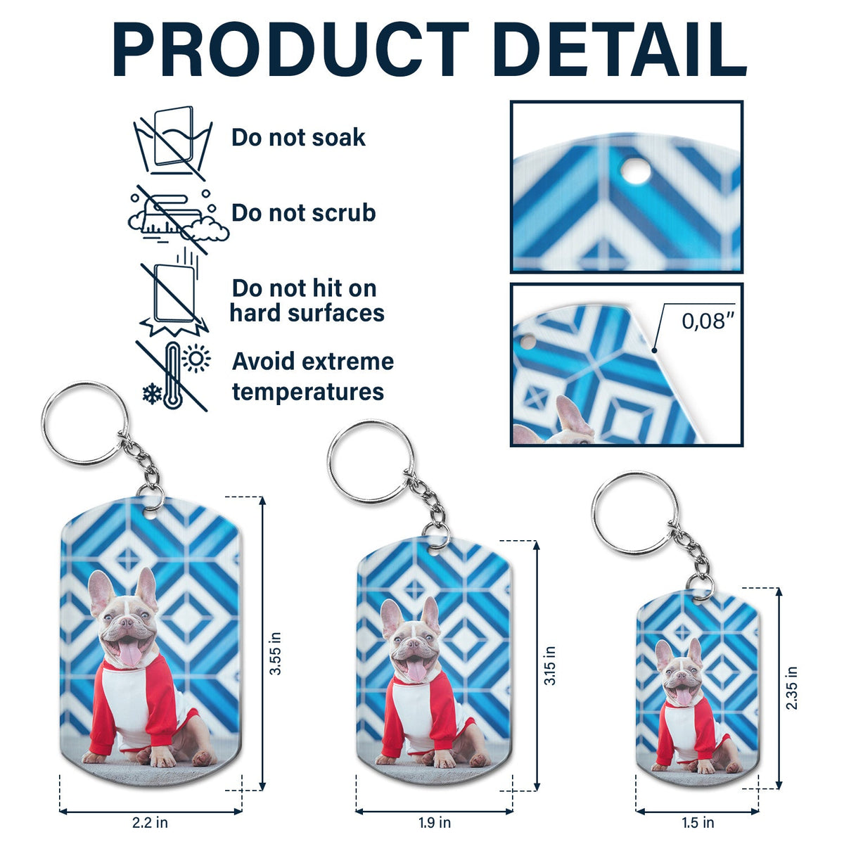 Custom Photo You Left Paw Prints On My Heart - Pet Memorial Gift - Personalized Aluminum Keychain