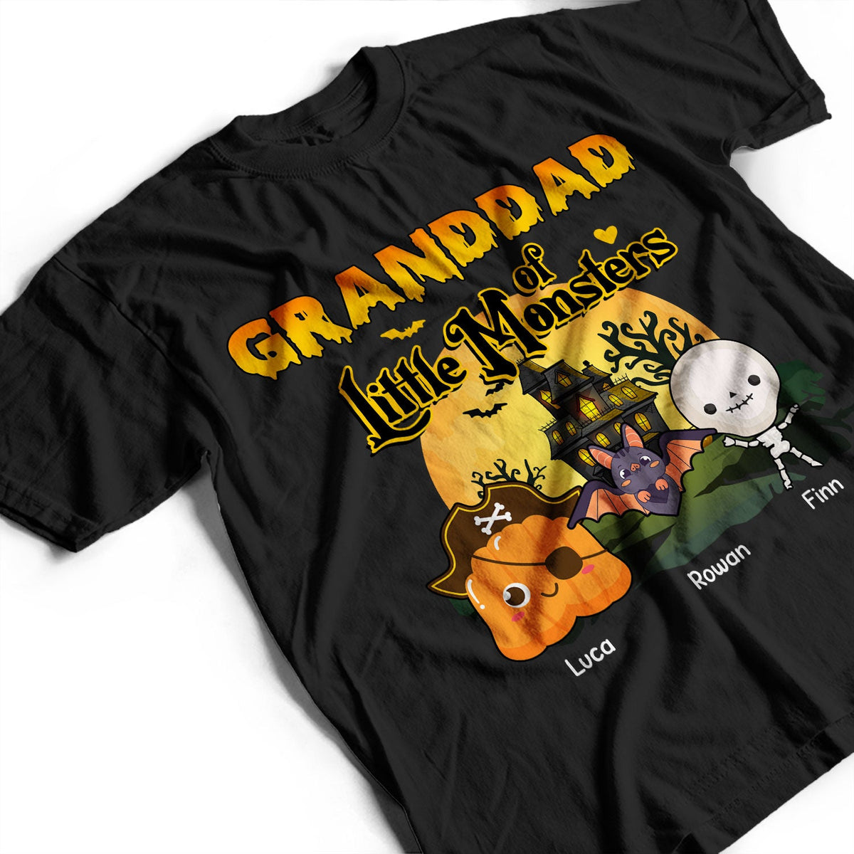 Grandma Of Little Monsters Character Costumes - Halloween Gift For Grandma, Grandparents, Mom, Dad, Family - Personalized T Shirt