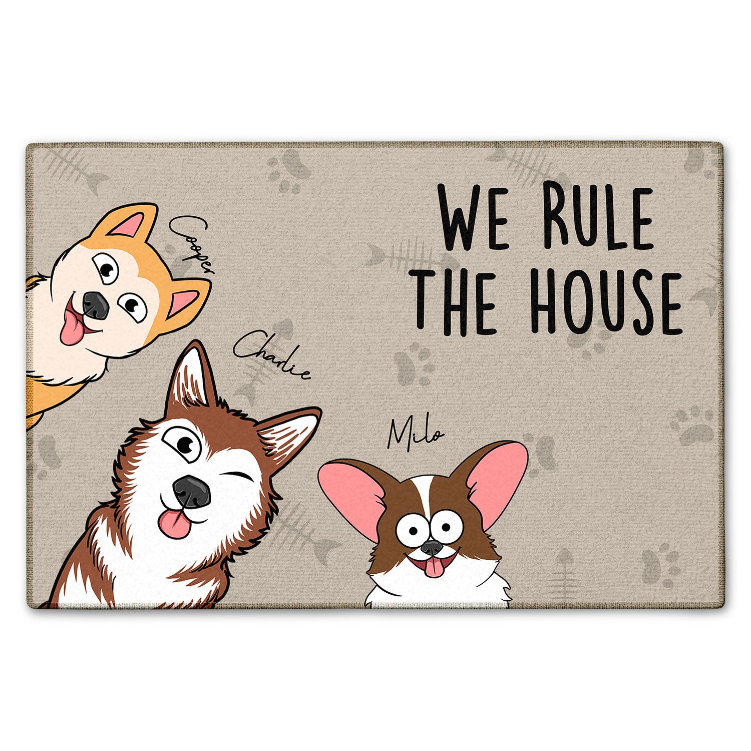 We Rule The House Dog Version - Home Decor, Birthday, Funny, Housewarming Gift For Dog Lovers - Personalized Doormat