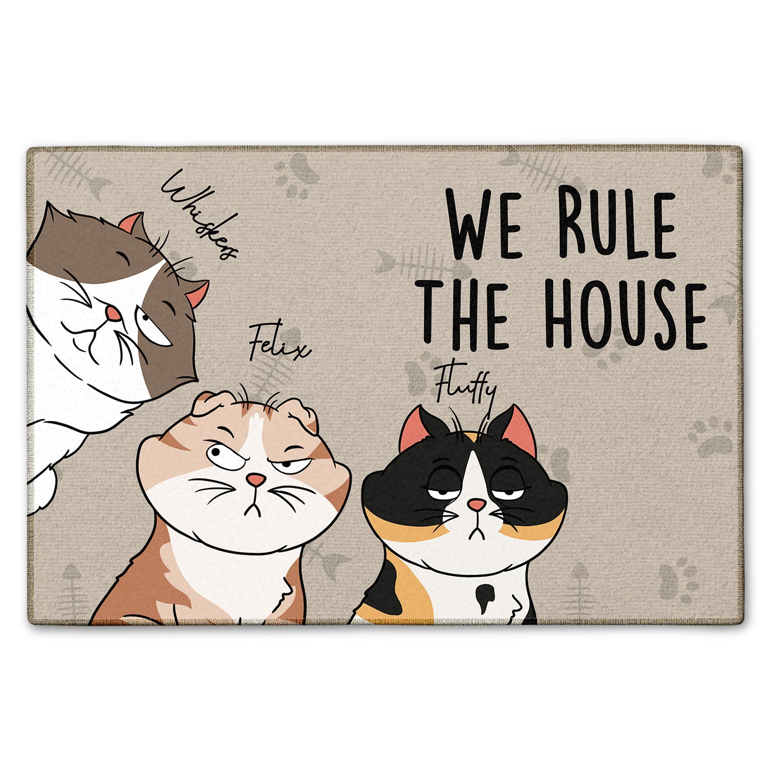 We Rule The House Cat Version - Home Decor, Birthday, Funny, Housewarming Gift For Cat Lovers - Personalized Doormat