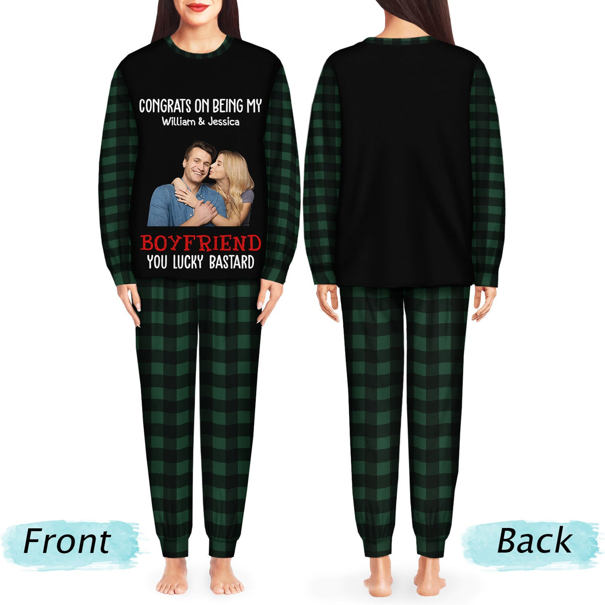 Custom Photo Congrats On Being My Husband - Gift For Couples, Family - Personalized Unisex Pajamas Set