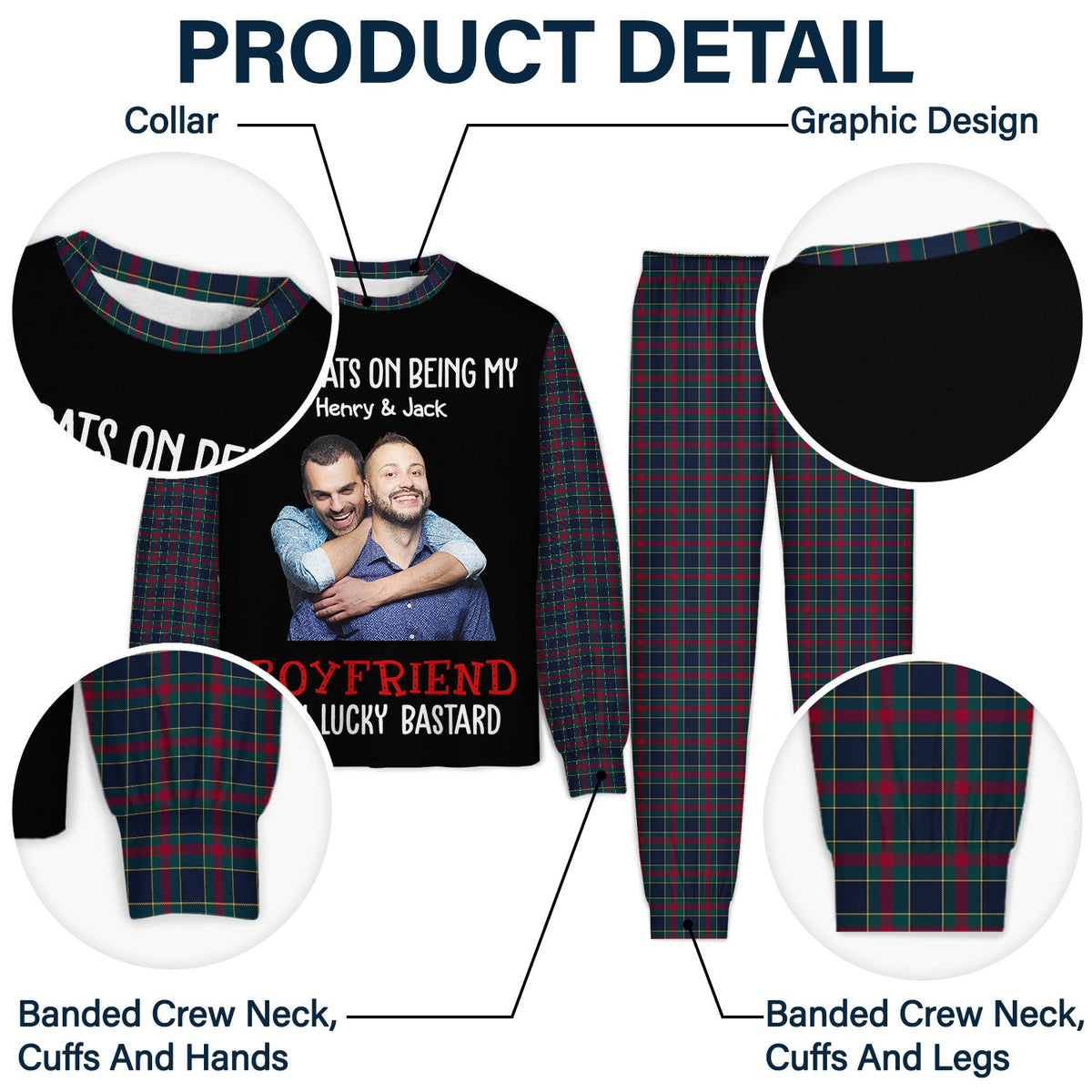 Custom Photo Congrats On Being My Husband - Gift For Couples, Family - Personalized Unisex Pajamas Set