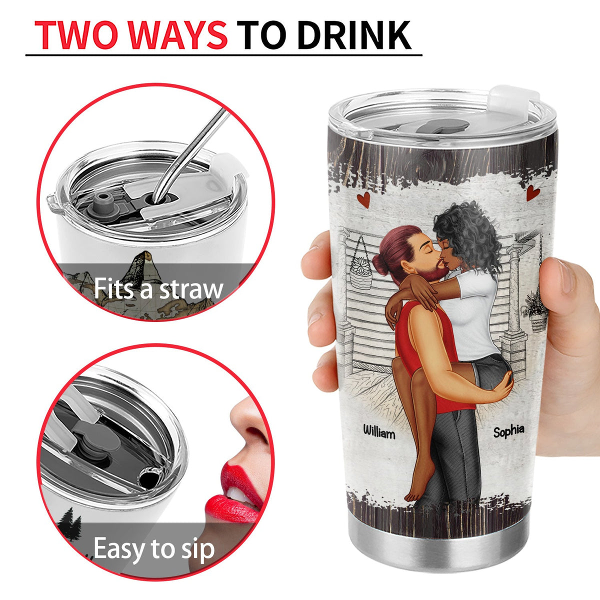 Je t'ai rencontré, je t'ai aimé, je t'aime, je te garde - Cadeau d'anniversaire, d'amour, d'anniversaire pour conjoint, mari, épouse, petit ami, petite amie, couple - Gobelet personnalisé