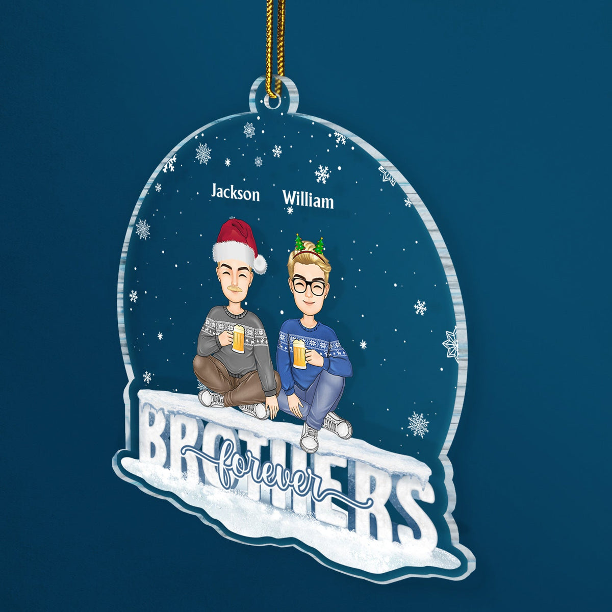 Besties Forever - Cadeau de Noël pour meilleures amies, sœurs, collègues - Décoration acrylique personnalisée