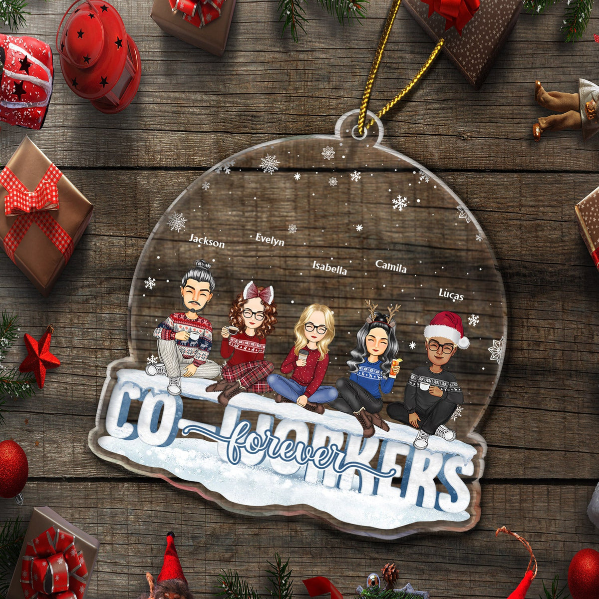 Besties Forever - Cadeau de Noël pour meilleures amies, sœurs, collègues - Décoration acrylique personnalisée