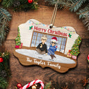 Joyeux Noël, belle famille ! Cadeau pour les parents ! Décoration en bois avec médaillon personnalisé.