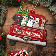 Feliz Navidog - Christmas Gift For Dog Lovers - Personalized Wooden Cutout Ornament