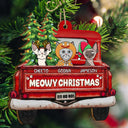 Meowy Christmas - Christmas Gift For Cat Lovers - Personalized Wooden Cutout Ornament