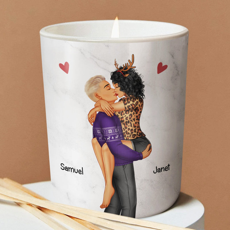 Allumez-la quand vous le souhaitez - Cadeau d'anniversaire, d'anniversaire, amusant pour conjoint, mari, femme, petit ami, petite amie - Bougie parfumée personnalisée avec couvercle en bois