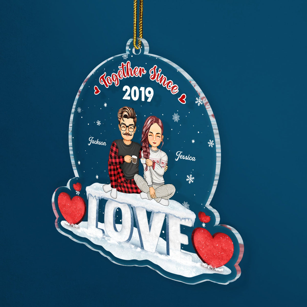 Christmas Family Couple Annoying Each Other Since - Gift For Couples - Personalized Custom Shaped Acrylic Ornament