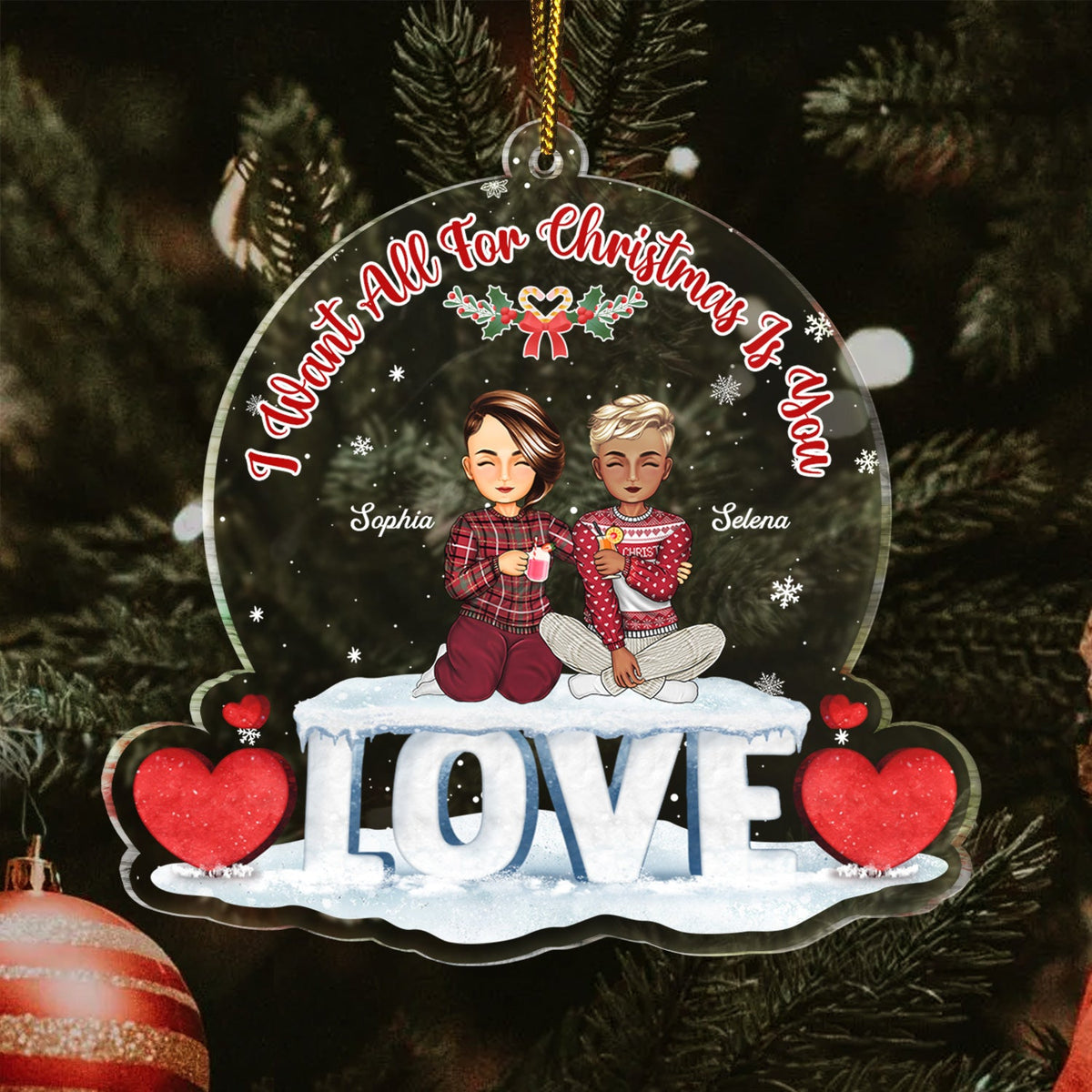 Christmas Family Couple Annoying Each Other Since - Gift For Couples - Personalized Custom Shaped Acrylic Ornament