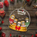 Siblings Forever Snow-globe - Christmas Gift For Family, Friends, Couple, Dad, Mom, Grandpa, Grandma - Personalized Custom Shaped Acrylic Ornament