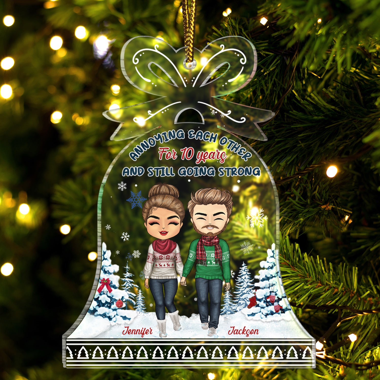Couple Annoying Each Other - Christmas Gift For Lovers, Husband And Wife - Personalized Custom Shaped Acrylic Ornament