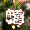 Best Friends Are The Family We Choose - Christmas Gifts For Besties - Personalized Medallion Wooden Ornament