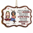 Rire jusqu'à en avoir mal - Cadeaux de Noël pour les meilleurs amis et les meilleures amies - Décoration en bois médaillon personnalisée