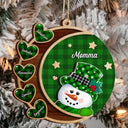 Grandma Snowman - Christmas, Loving Gift For Grandpa, Grandma, Grandparents - Personalized 2-Layered Wooden Ornament