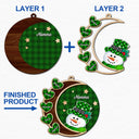 Grandma Snowman - Christmas, Loving Gift For Grandpa, Grandma, Grandparents - Personalized 2-Layered Wooden Ornament