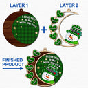 Bonhomme de neige « Je t'aime jusqu'à la lune et retour » - Cadeau de Noël pour grand-père, grand-mère, grands-parents - Décoration en bois personnalisée à 2 couches