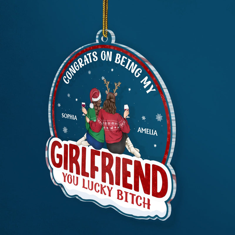 Félicitations pour être mon mari - Cadeau d'anniversaire, de Noël pour couples, mari, femme - Ornement acrylique personnalisé en forme personnalisée