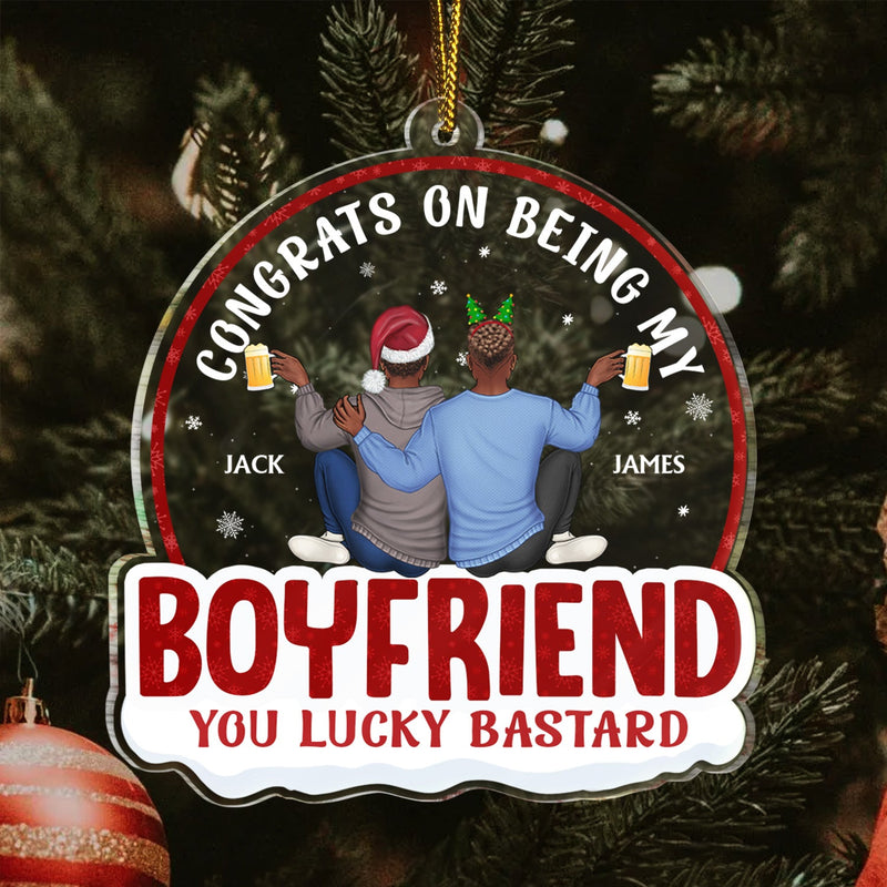 Félicitations pour être mon mari - Cadeau d'anniversaire, de Noël pour couples, mari, femme - Ornement acrylique personnalisé en forme personnalisée