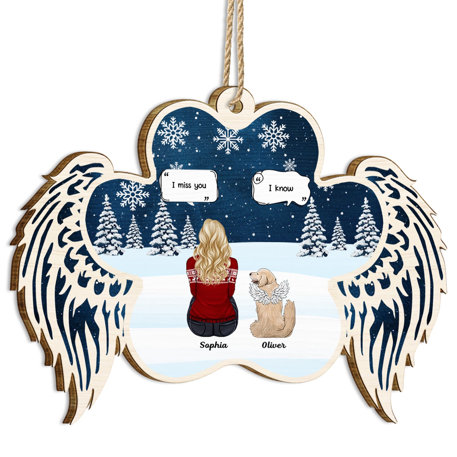 I Miss You - Christmas Memorial Gift For Pet Lovers, Dog Mom, Dog Dad, Cat Mom, Cat Dad - Personalized Custom Shaped Wooden Ornament