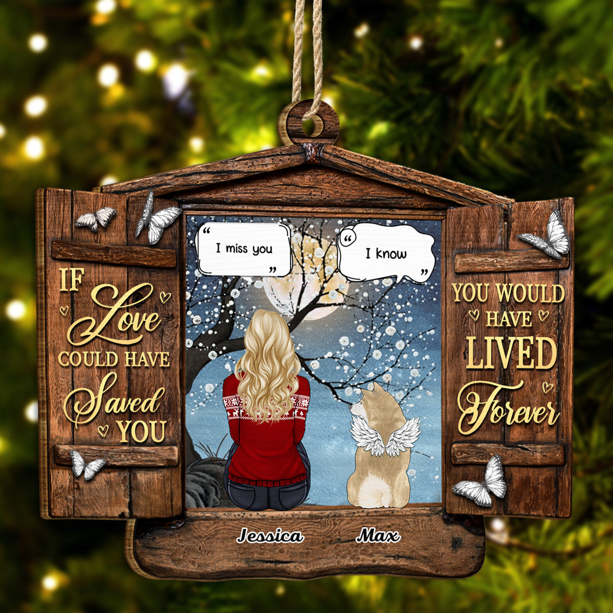 Forever Loved Dog Christmas Ornament, Personalized Dog Christmas Photo  Ornament, Custom Photo Memorial Gift to Pet Lover, Pet Christmas Ornament