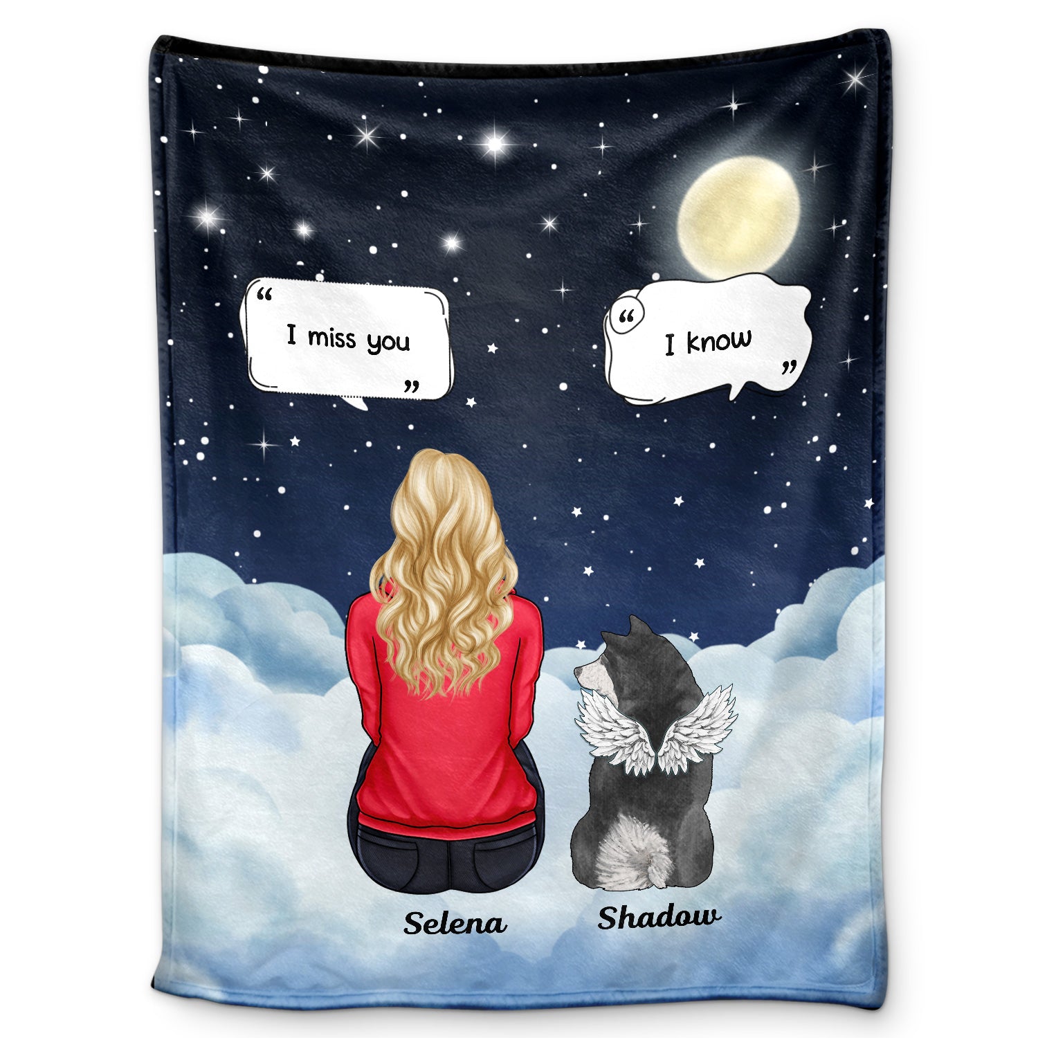 I Miss You - Memorial Gift For Pet Lovers, Dog Mom, Dog Dad, Cat Mom, Cat Dad - Personalized Fleece Blanket