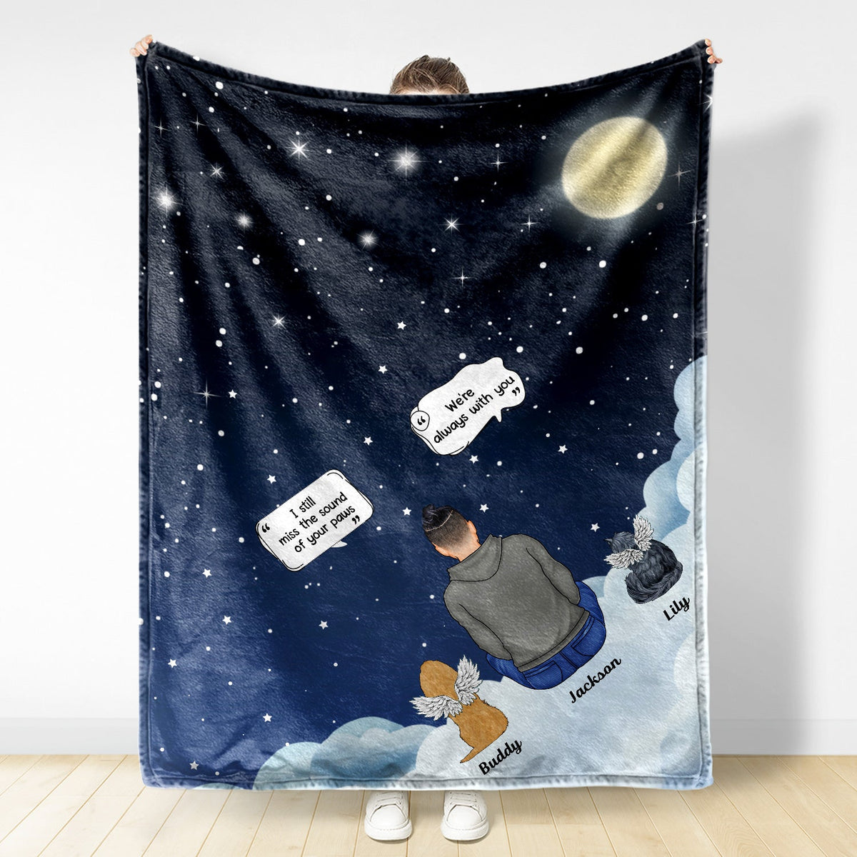 Tu me manques, je sais - Cadeau commémoratif pour les amoureux des animaux, maman chien, papa chien, maman chat, papa chat - Couverture polaire personnalisée
