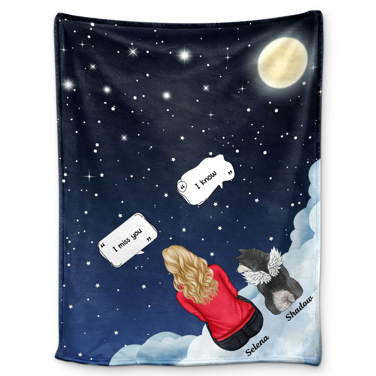 Tu me manques, je sais - Cadeau commémoratif pour les amoureux des animaux, maman chien, papa chien, maman chat, papa chat - Couverture polaire personnalisée