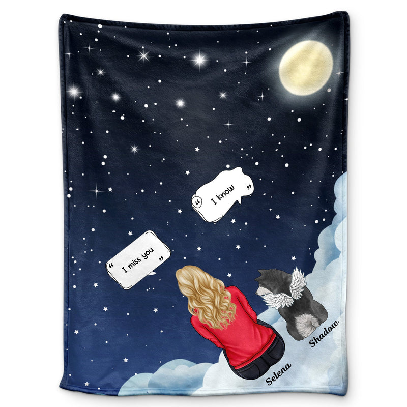 Tu me manques, je sais - Cadeau commémoratif pour les amoureux des animaux, maman chien, papa chien, maman chat, papa chat - Couverture polaire personnalisée