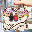 Forever Loved - Christmas Memorial Gift For Pet Lovers, Dog Mom, Dog Dad, Cat Mom, Cat Dad - Personalized Suncatcher Ornament