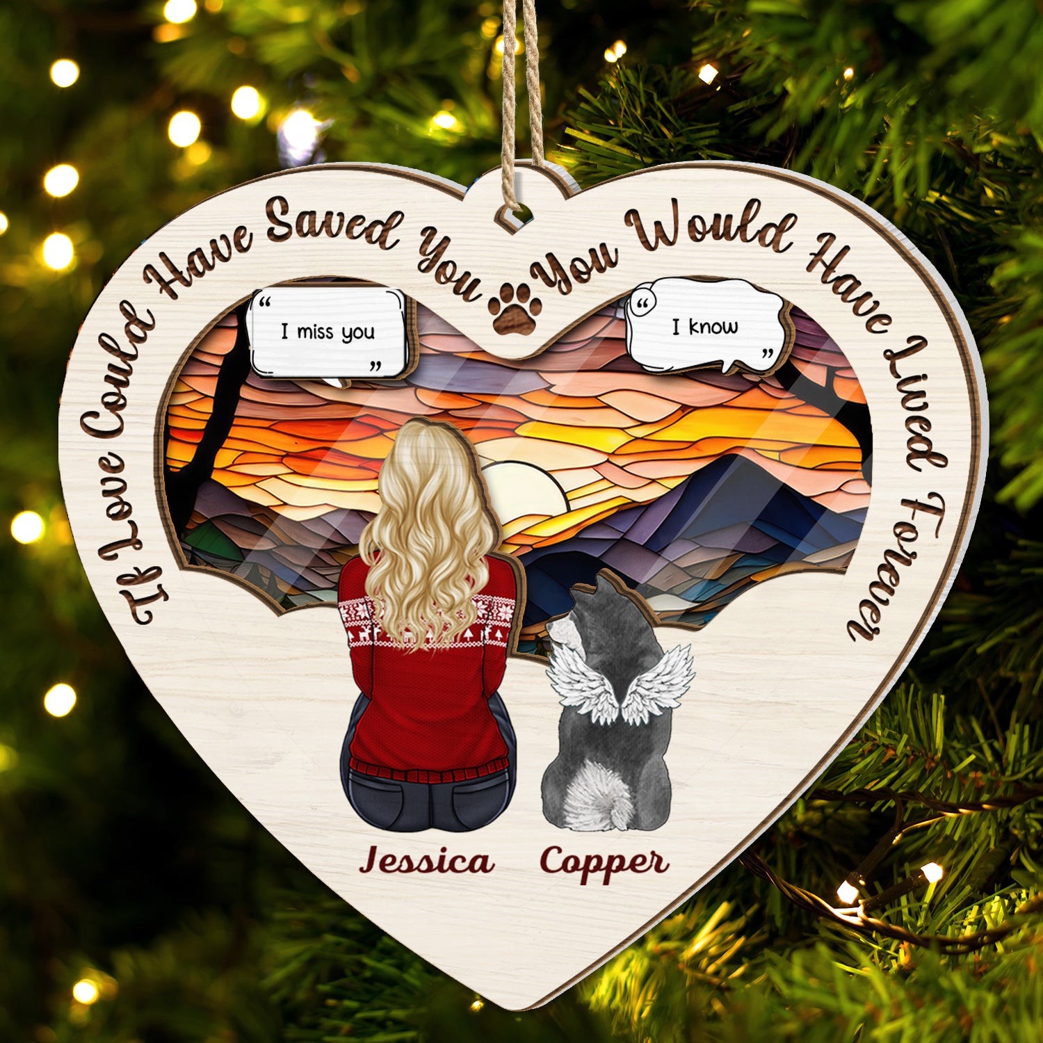 If Love Could Have Saved You - Christmas Memorial Gift For Pet Lovers, Dog Mom, Dog Dad, Cat Mom, Cat Dad - Personalized Suncatcher Ornament