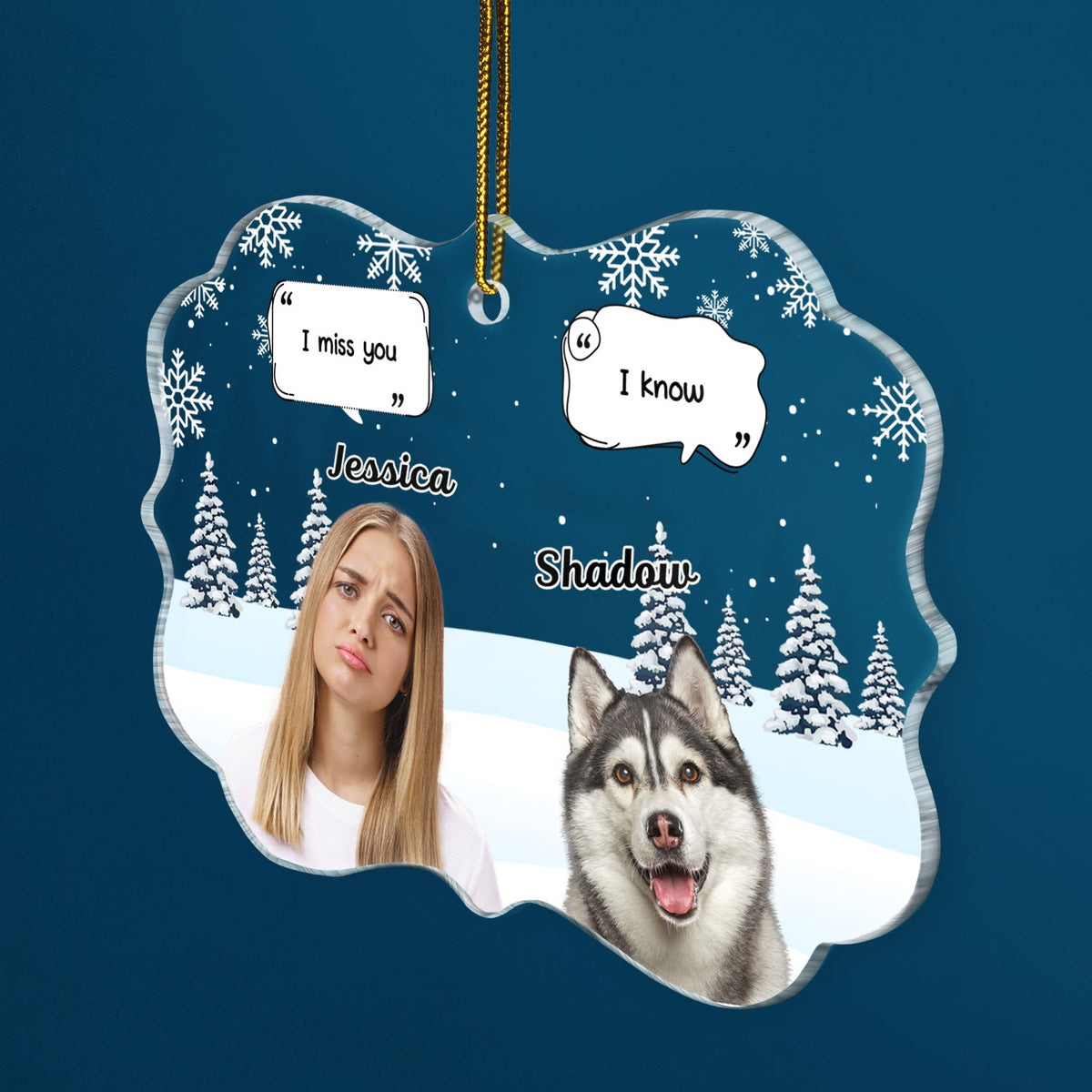 Custom Photo I Miss You - Christmas Memorial Gift For Pet Lovers, Dog ...