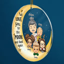 I Love You To The Moon And Back Grandpa Dad - Christmas Gift For Grandfather, Father, Grandkids - Personalized Circle Acrylic Ornament