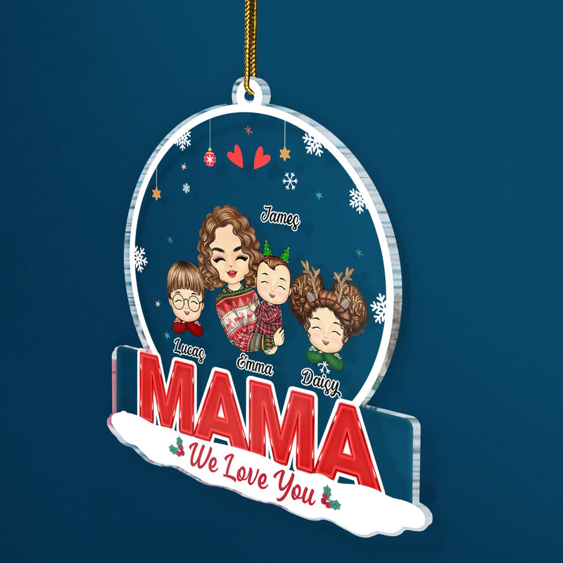 Grandkids Nana Mommy - Christmas Gift For Grandma, Mother, Aunt - Personalized Custom Shaped Acrylic Ornament