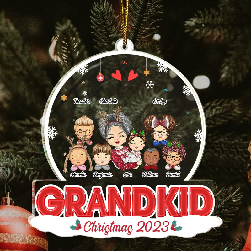 Grandkids Nana Mommy - Christmas Gift For Grandma, Mother, Aunt - Personalized Custom Shaped Acrylic Ornament